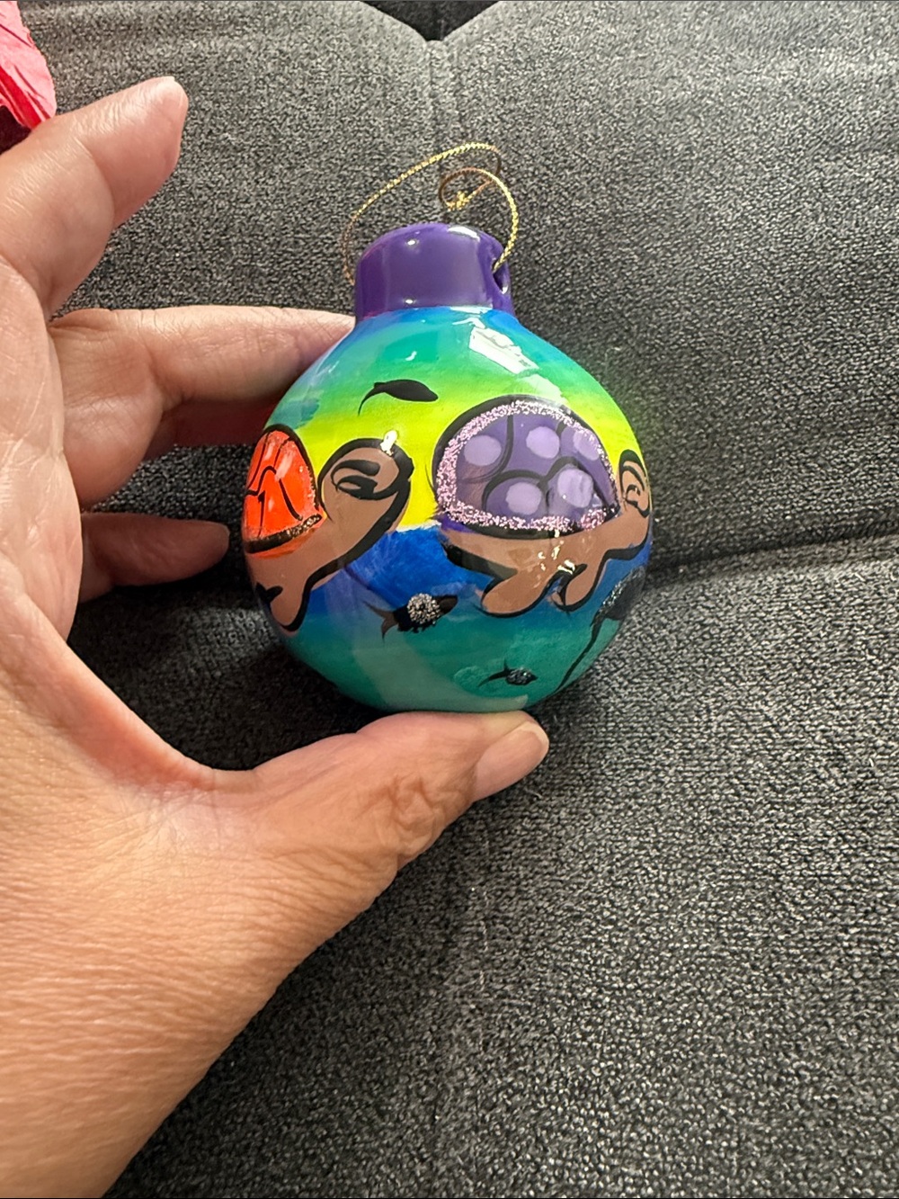 Hand-Painted  Terracotta Ornament